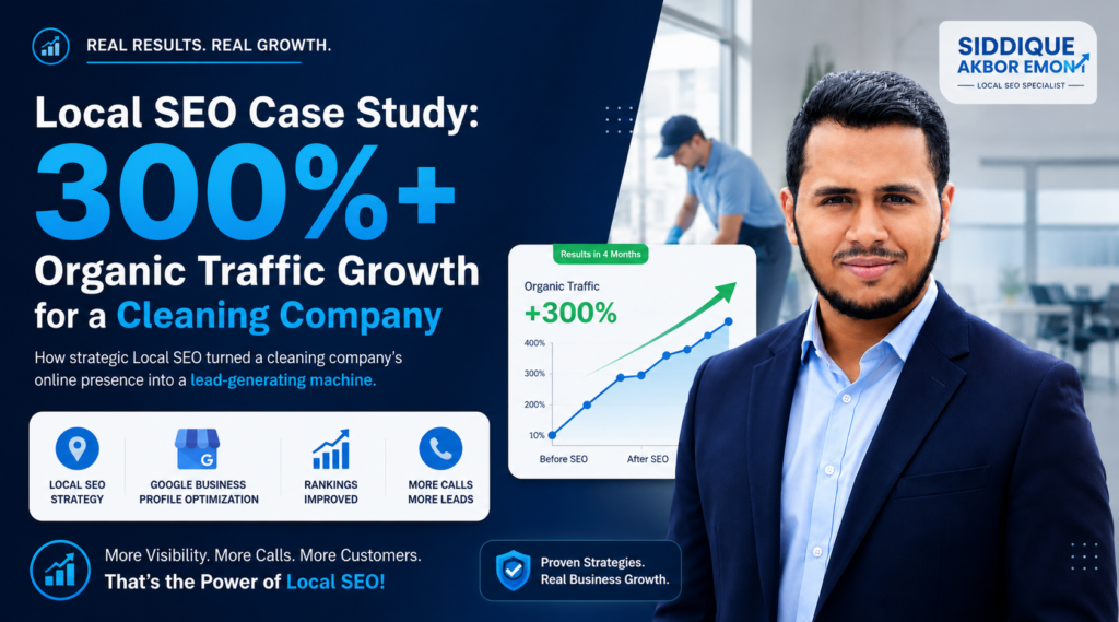 Local SEO Case Study: 300%+ Organic Traffic Growth for a Cleaning Company | Siddique Akbor Emon